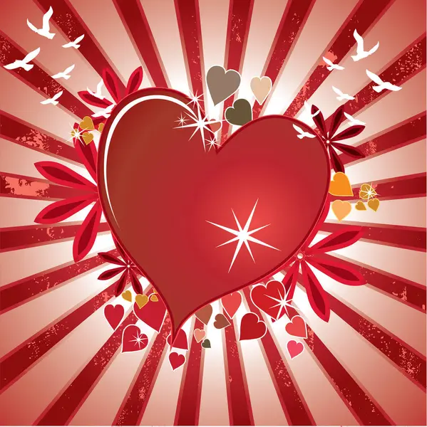 Fond Saint Valentin Avec Deux Cœurs — Image vectorielle