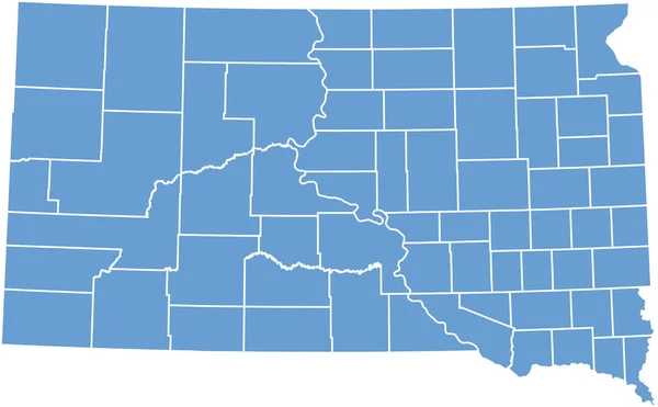 Karta Över Nebraska Blå Färg — Stock vektor