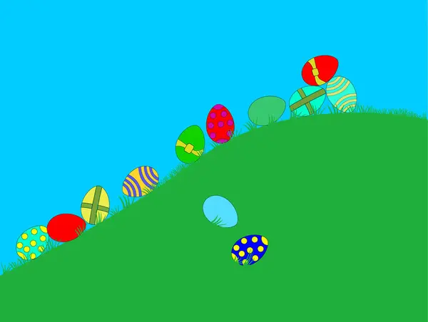 Pasen Achtergrond Met Kleurrijke Eieren — Stockvector