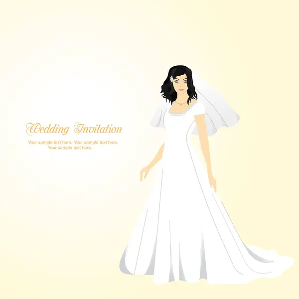 Wedding Dress Bride White Dress — Stock Vector