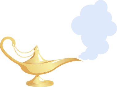 Altın bir bulutun çizgi film çizimi