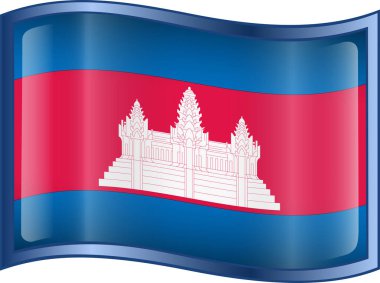 Kamboçya ulusal bayrağı, vektör illüstrasyonu