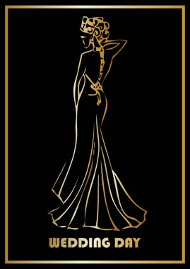 vintage bir davetiye. vektör çizim