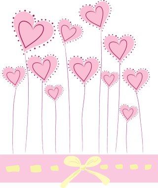 Beyaz arkaplanda pembe kalpler