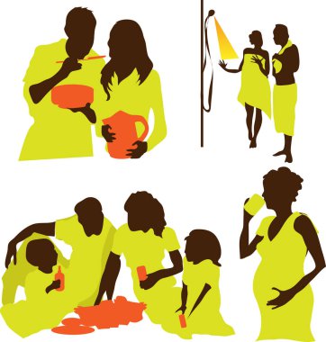 Arkadaşlar vektör illüstrasyonunu ayarlayın