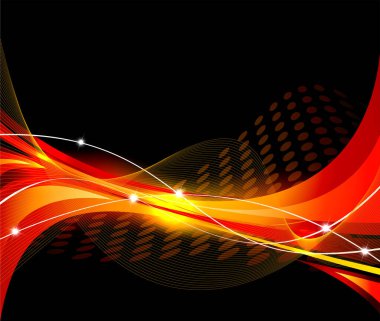 Parlayan dalga ve çizgilerle soyut arkaplan