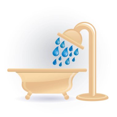 Banyo ikonu. düz resimleme
