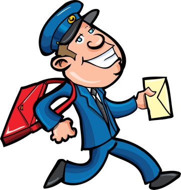 Zarflı karikatür postacısı.