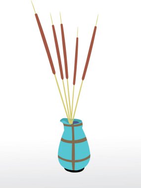 Beyaz arkaplanda bambu kabı çizimi