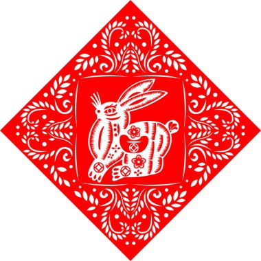 Kırmızı Çin burcu işareti.