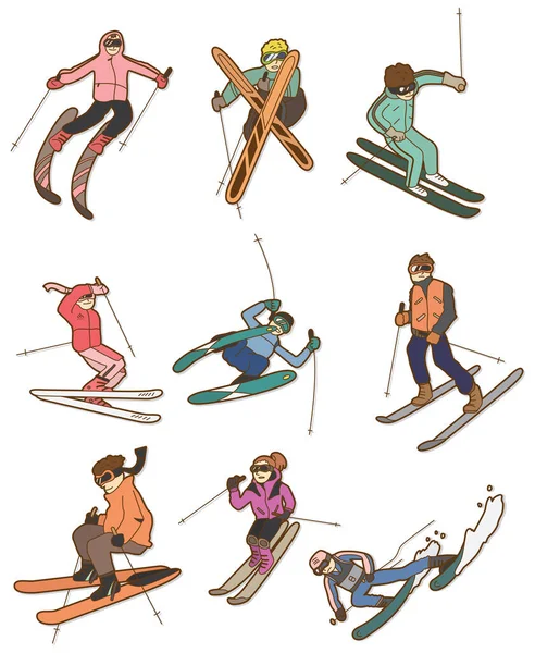 スキーのベクトルを設定 — ストックベクタ