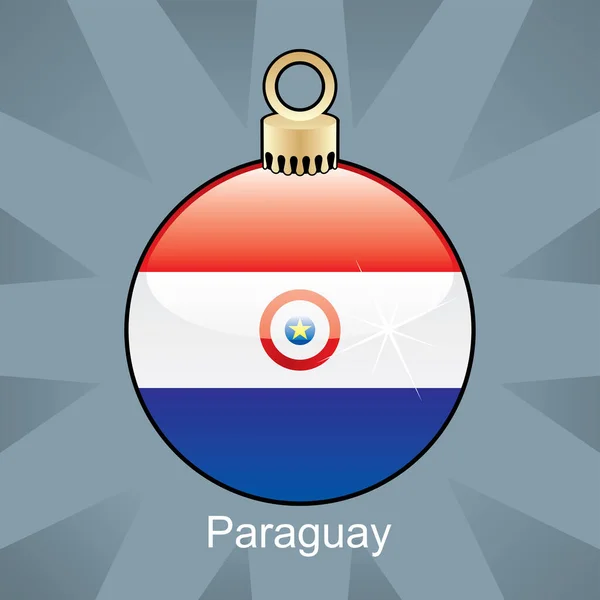 Adorno Navidad Con Bandera Paraguay — Archivo Imágenes Vectoriales