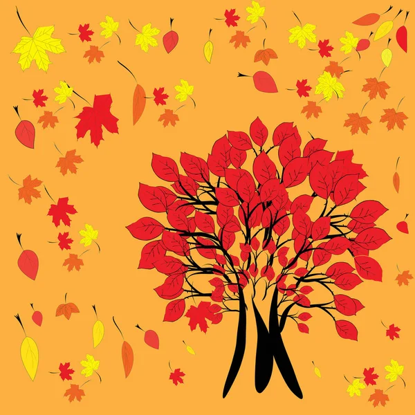 Kleurrijke Achtergrond Met Herfstbladeren Herfstillustratie — Stockvector