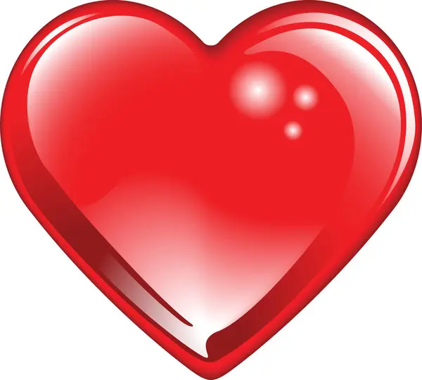 Corazón Rojo Con Una Ilustración Vector Fondo Blanco — Vector de stock