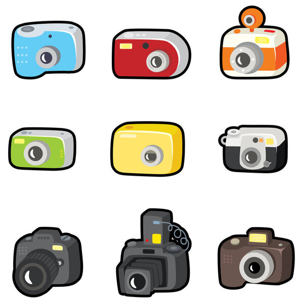 vector illustration set of cameras