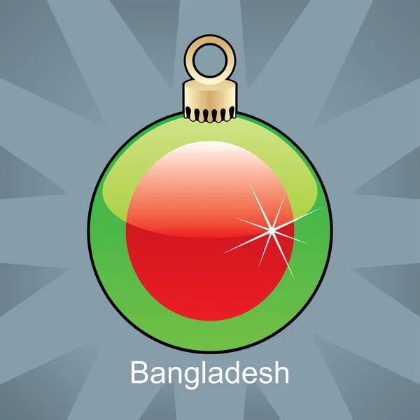 Boule Noël Avec Drapeau Bangladesh — Image vectorielle