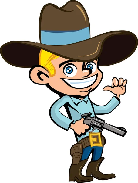 Cowboy Personnage Dessin Animé Vecteur — Image vectorielle