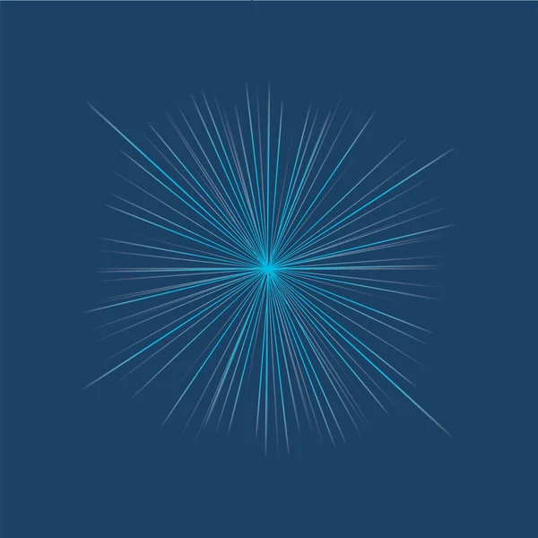 Блакитне Світло Вибухнуло Синьому Фоні — стоковий вектор