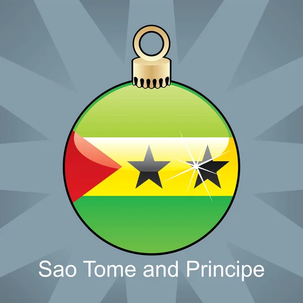 Christmas Bauble Flag Sao Tome Principe — Stock Vector