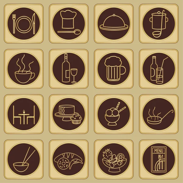 food and drink icons set vector illustration