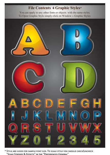 Alphabet Font Vector Illustration — Stock Vector