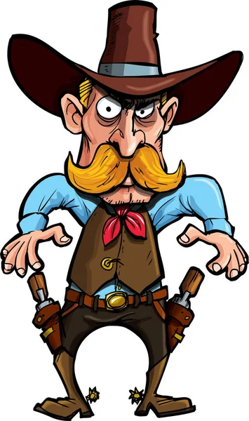Desenho Animado Cowboy Personagem Vetor — Vetor de Stock