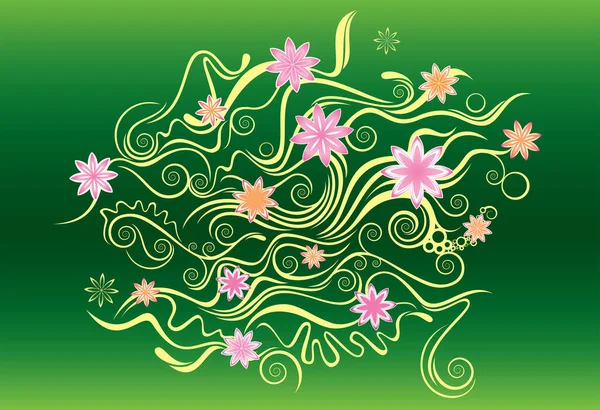 Summef Fleurs Fond Vectoriel — Image vectorielle