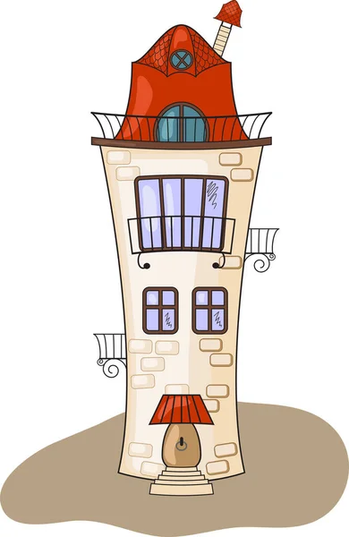 Desenho Animado Ilustração Uma Casa Fundo Branco — Vetor de Stock