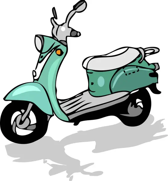 Desenho Animado Scooter Vetor Ilustração — Vetor de Stock