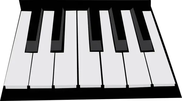 Piano Toetsen Geïsoleerd Witte Achtergrond Vector Illustratie — Stockvector