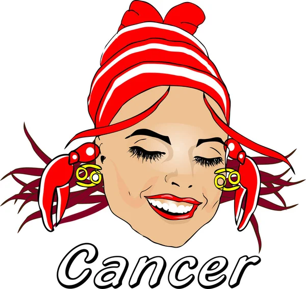 Cancer Fille Avec Arc — Image vectorielle