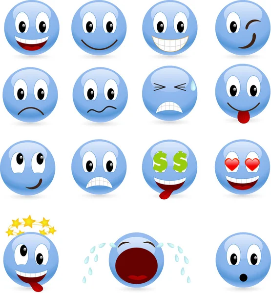 Emoticons Com Ilustração Vetorial Sorriso — Vetor de Stock