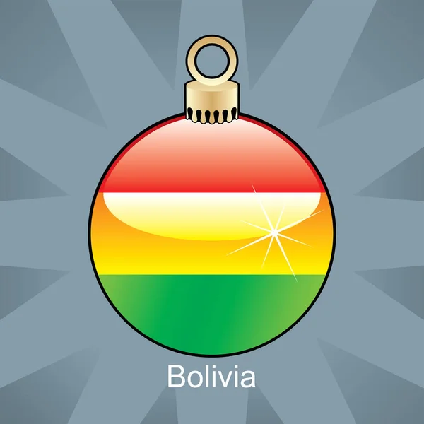 Weihnachtsbaumkugel Mit Flagge Bolivien — Stockvektor