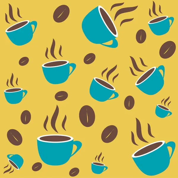 Coffee Cup Seamless Pattern — Stock Vector