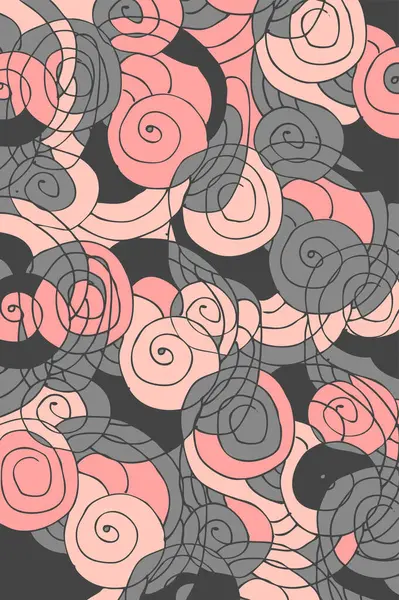 Vektor Nahtlose Muster Mit Handgezeichneten Wellen Doodle Floralen Hintergrund — Stockvektor