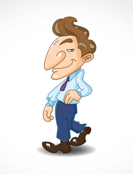 Glücklicher Geschäftsmann Zeichentrickfigur Illustration — Stockvektor