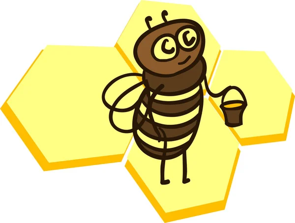 白色背景上蜜蜂的矢量图解 — 图库矢量图片