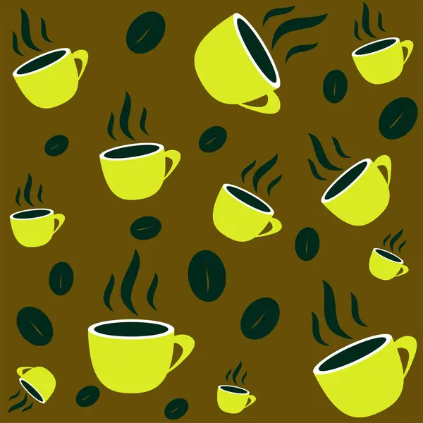 Vector Ilustración Taza Fondo Café — Archivo Imágenes Vectoriales