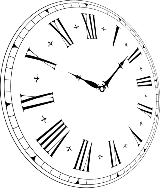 Ilustración Vectorial Del Reloj Blanco Negro — Vector de stock