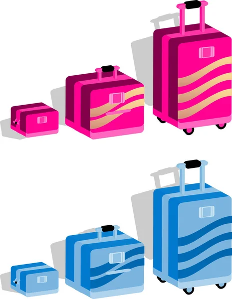 Suitcase Set Travel Icon Set Vector Illustration Background — Stock Vector