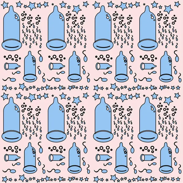 Pattern Condoms Vector Illustration — Stock Vector