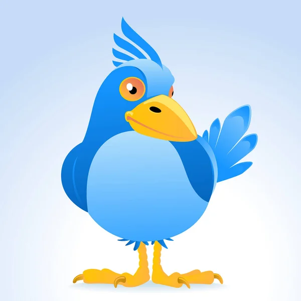 Ilustração Vetorial Bonito Pássaro Desenho Animado Corvo Azul — Vetor de Stock