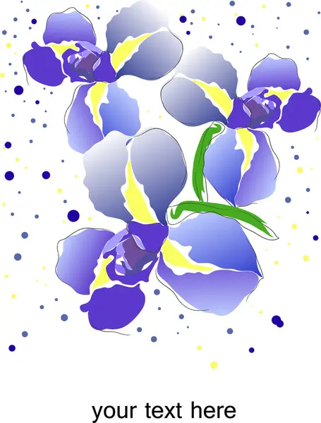 Vector Illustration Violet Flowers — Stock Vector