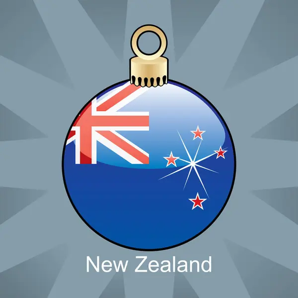 Christmas Bauble Flag New Zealand — Stock Vector
