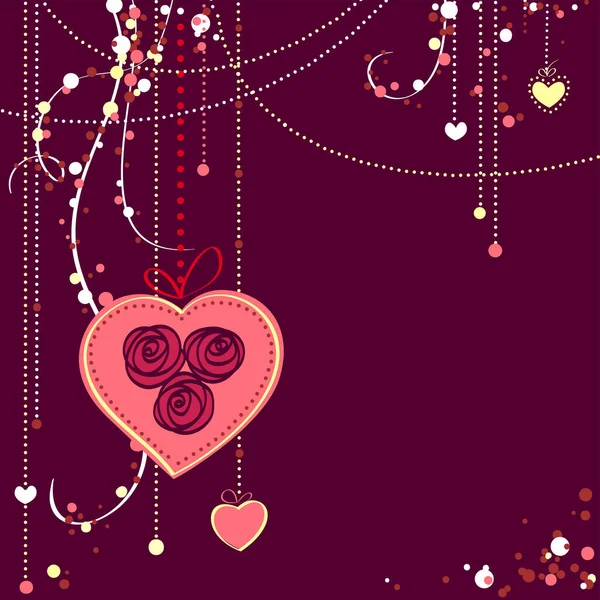 Valentinstag Karte Mit Herz — Stockvektor