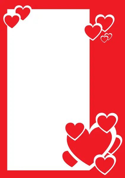 Vector Illustration Love Card Red Hearts — Stock Vector
