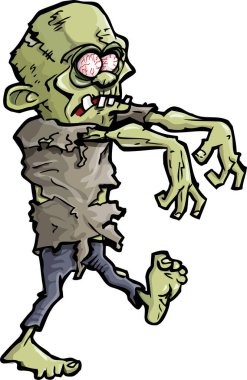 Zombi yürüyüşünün karikatür çizimi.