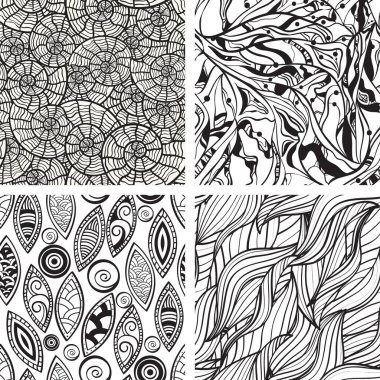 Karalamalı siyah beyaz desenler