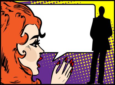 Konuşma balonlu pop sanatçısı kadın ve erkek