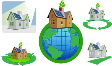 ev enerji dolu, modern vektör çizimi